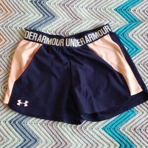 summer clearanceUnder Armour peach and purple athletic short size small 12inch